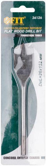 FIT Сверло по дереву перовое 26 x 152 мм, 36126