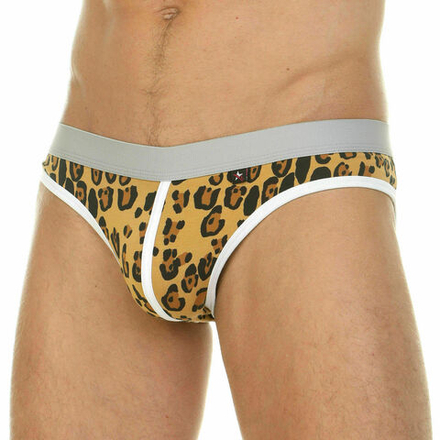 Трусы мужские слипы с леопардовым принтом Van Baam VB39781