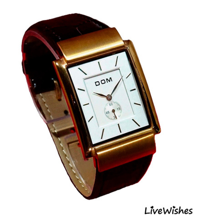 Часы наручные прямоугольные на кож ремешке