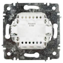 Выключатель Intro Accent 6-102-01 с подсветкой, 10А-250В, IP20, СУ, AL/CU, белый