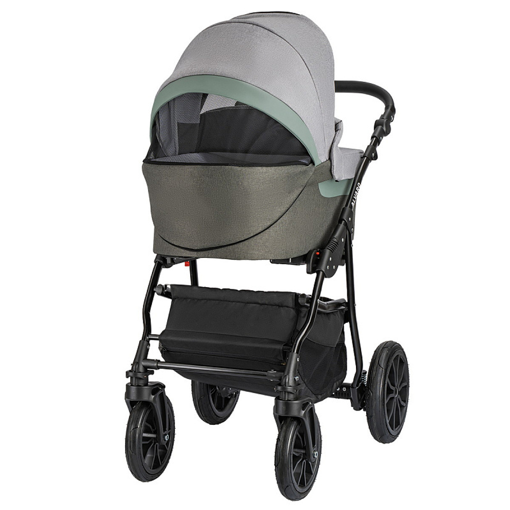 Детская коляска Alis Alvaro 2 в 1 Al 10 т.серый+св.серый+шалфей кожа