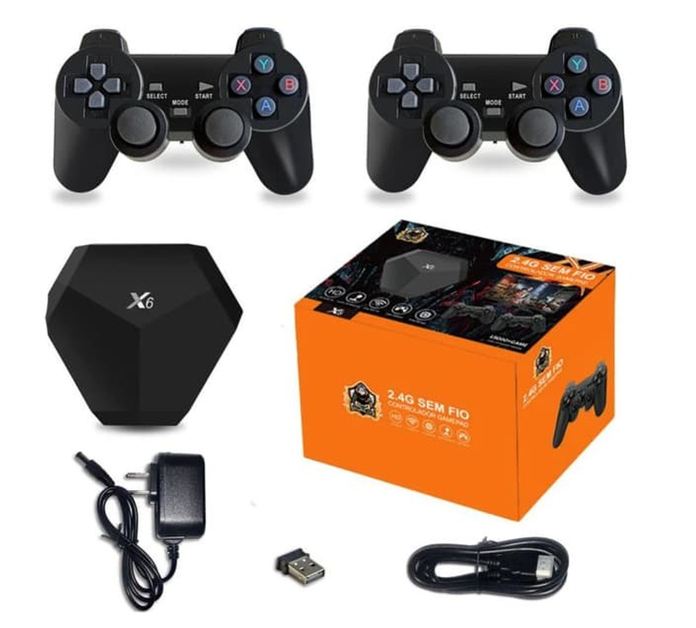 Эмулятор X6 PS1, Dendy, Sega, Nintendo. Game Stick 64 GB, HDMI 4K, 10000 Игр  big size