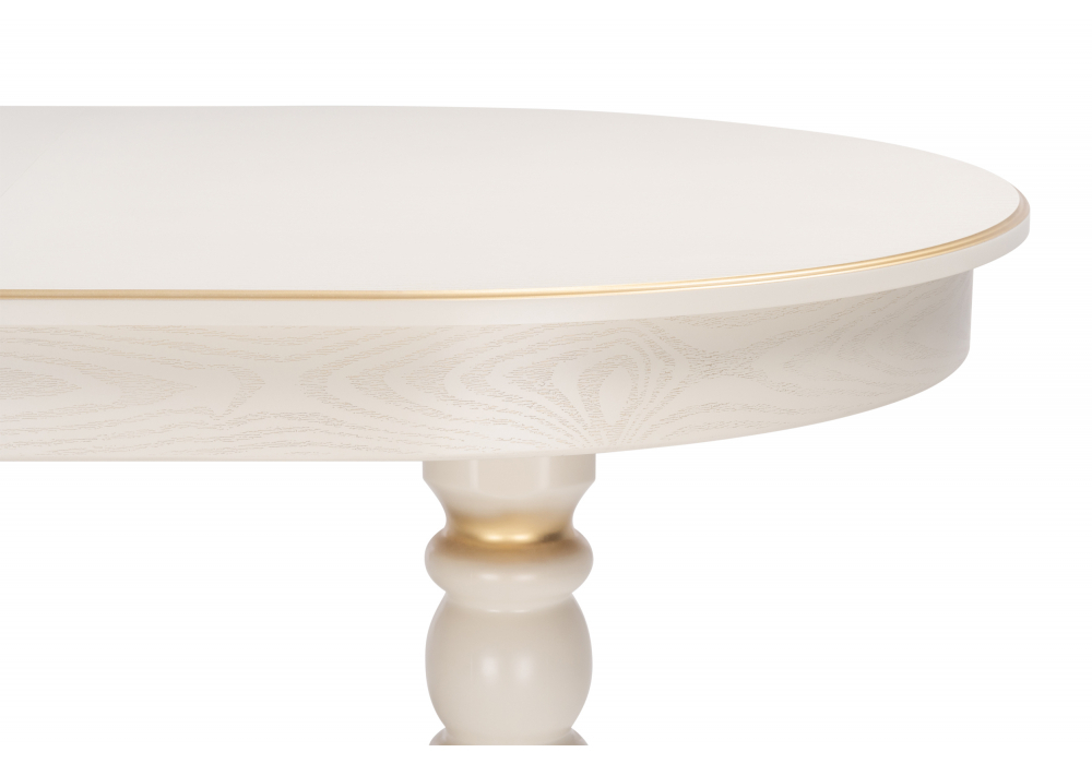 Стол деревянный Woodville Дейвер 160(220)х100 слоновая кость, золото