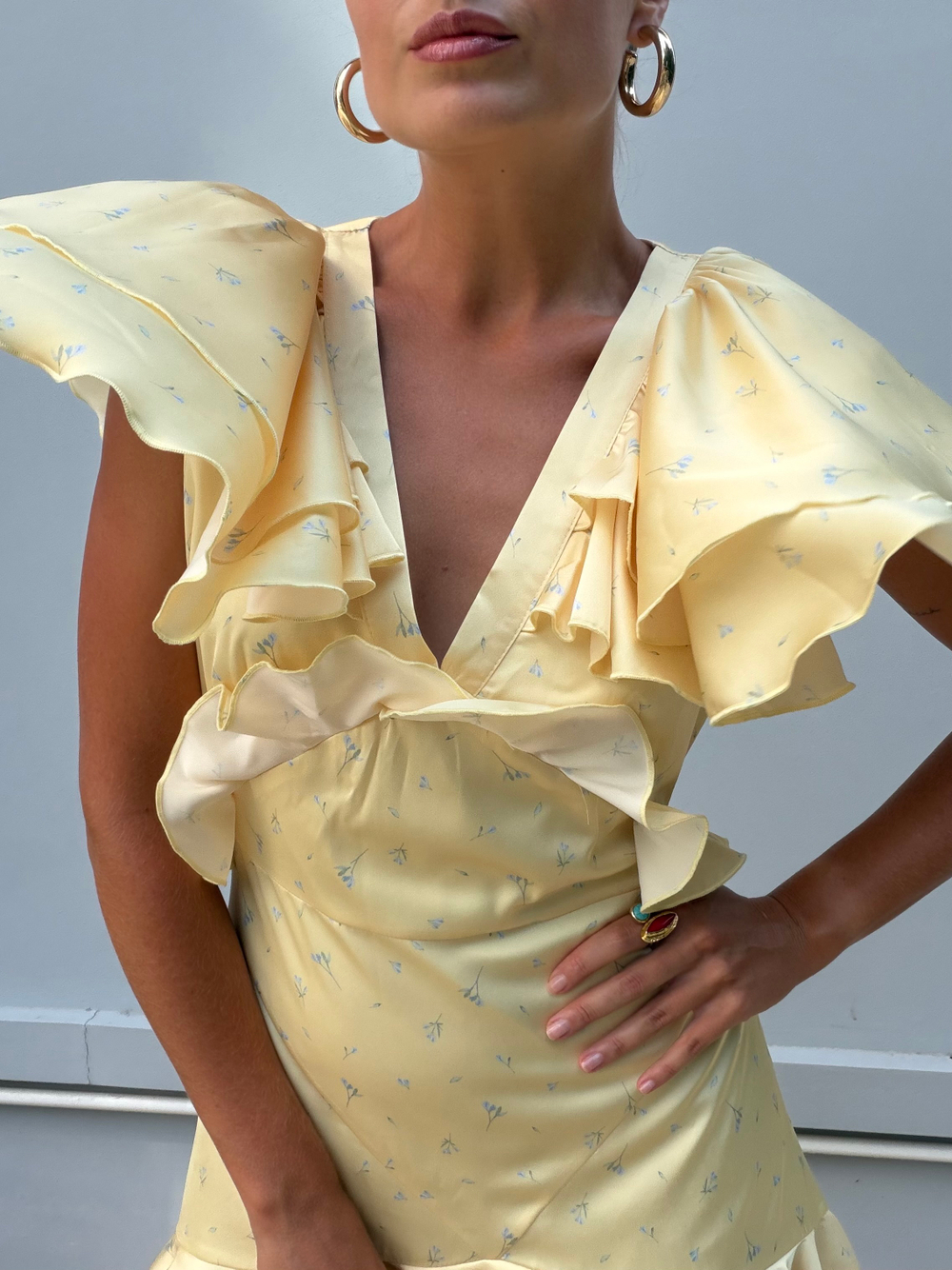 Платье Sempre мини лимонный