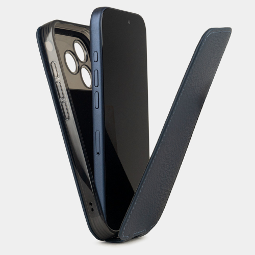 Чехол для iPhone 17 Pro - кожа теленка, синий