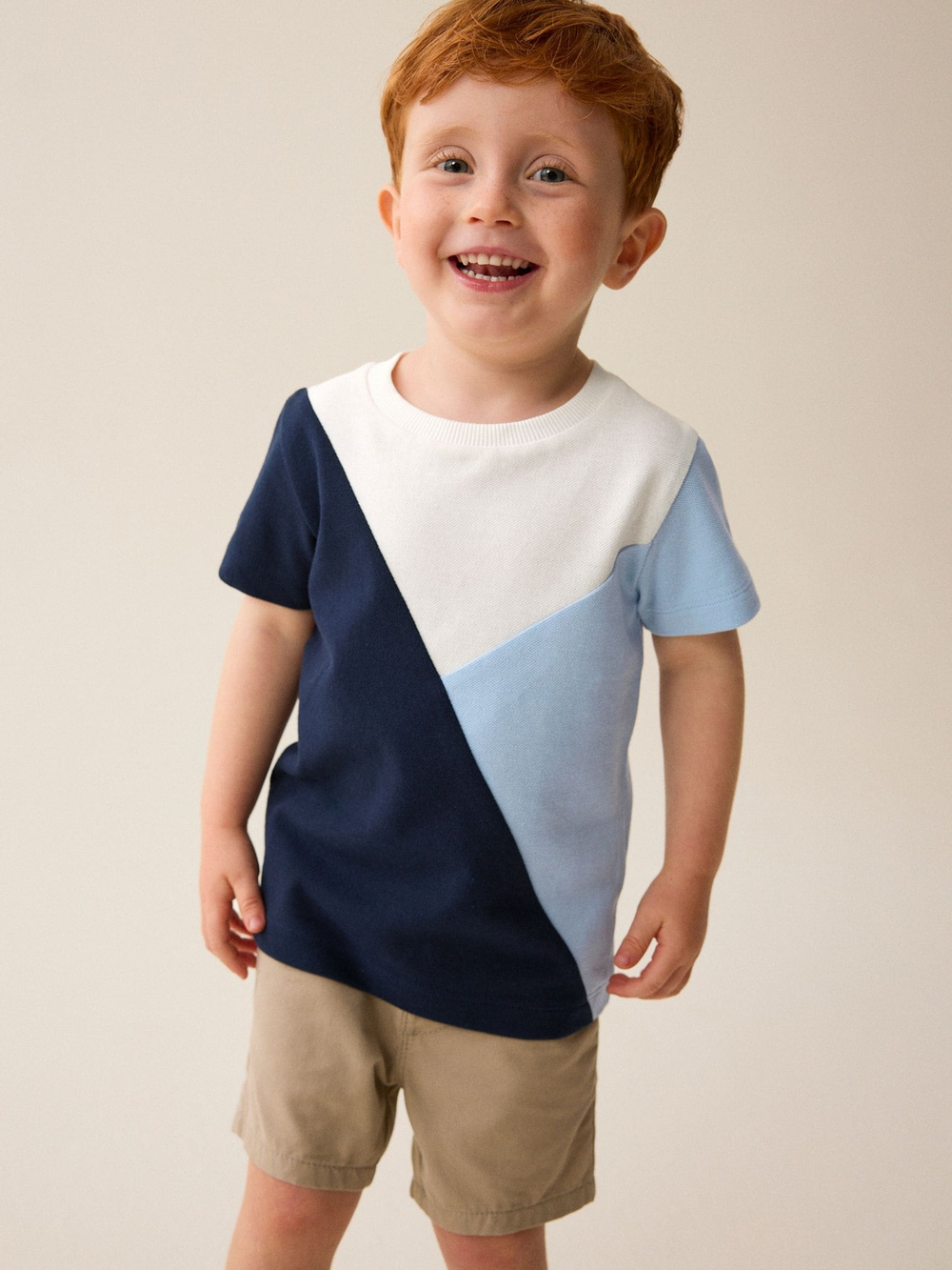 Футболка для мальчика Next 312-392, Молочный, Синий