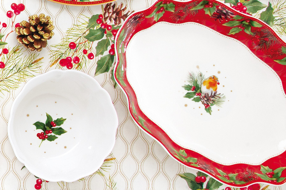 Блюдо 30х21х5см Easy Life Рождественские ягоды