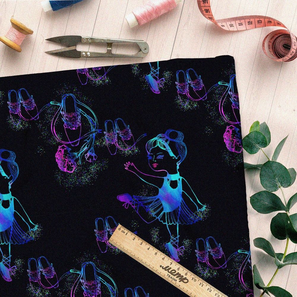 Ткань шифон неоновые балерины