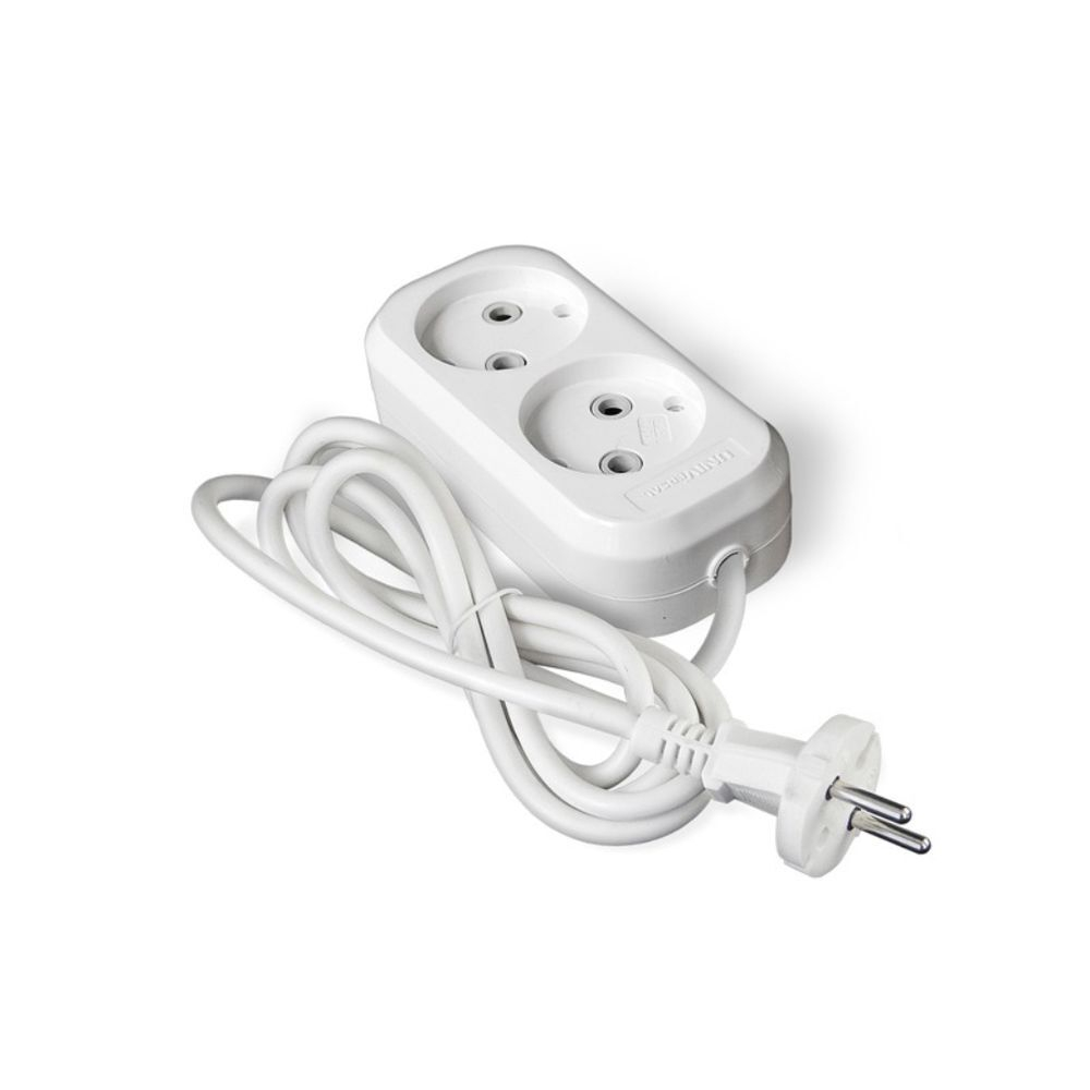 Удлинитель бытовой 2 гн, 5 м, ПВС, 2х0.75 мм2, б/з, UNIVersal, У6, 011М-05