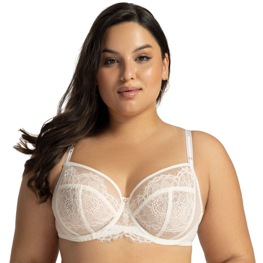 Бюстгальтер Blossom с мягкими чашками из сетки и кружева (Размер: 85F) (Цвет: кремовый)