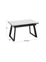Стол кухонный Черный муар мрамор 140(200)х85х77 см