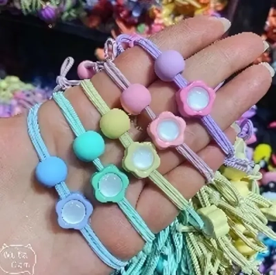 Резинки для волос детские 2шт «МЯТНЫЙ БУМ», цветочек, микс 5 цветов, d-5.5см (Кокетка)