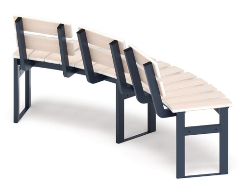 Скамья Модульная радиальная (беленый дуб) МФ 42.01.19-01 (под анкера)