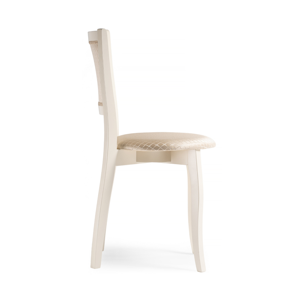 Стул деревянный Woodville Валери молочный, ромб, ножки белые