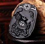 Подвеска Денежная черепаха натуральный обсидиан. О-6