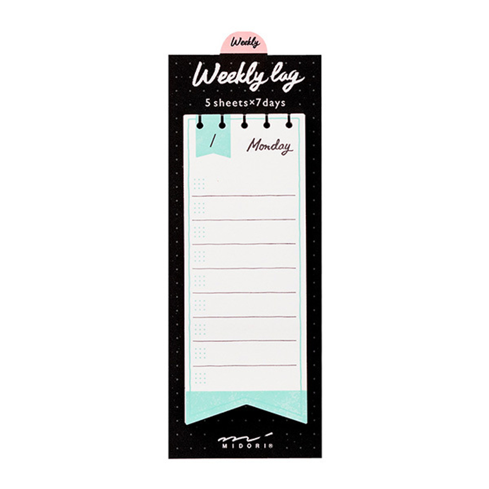 Стикеры Midori Sticky Paper Journal - Weekly Log Ribbon