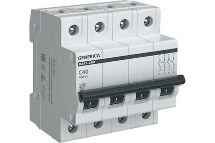 Автоматический выключатель ВА47-29М 4P 40А 4,5кА C GENERICA