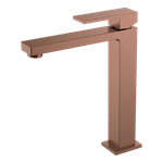 Смеситель для умывальника высокий Qubic Brushed Bronze