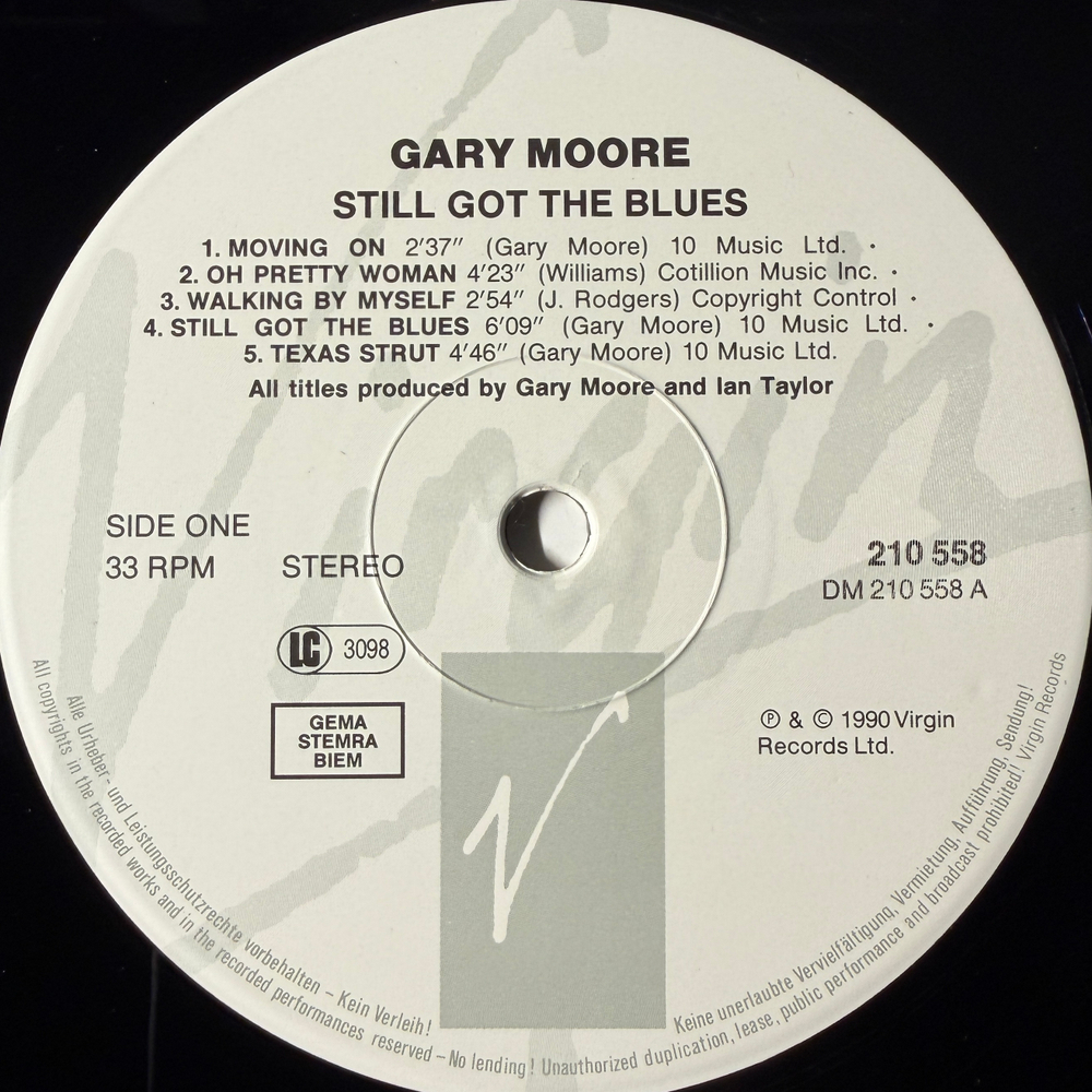 Gary Moore - Still Got The Blues (Европа 1990г.)