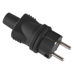 Вилка duwi с/з 16A IP44 каучук черная