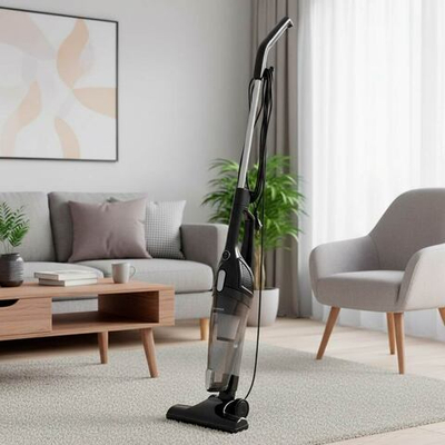 Пылесос вертикальный со шнуром, HEPA фильтр, 600Вт, черный, 6906