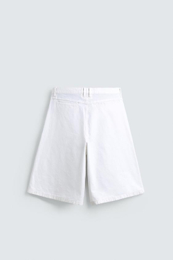 ZARA ШОРТЫ ЧИНОС RELAXED FIT, БЕЛЫЙ