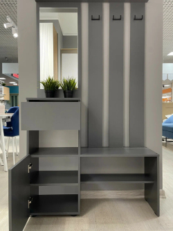 Вешалка с зеркалом «Денвер» Графит