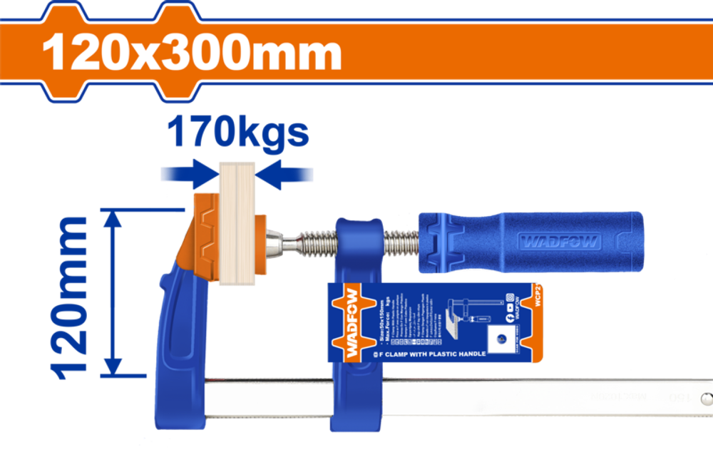 Струбцина F-типа 120х300 мм (20) WADFOW WCP2121