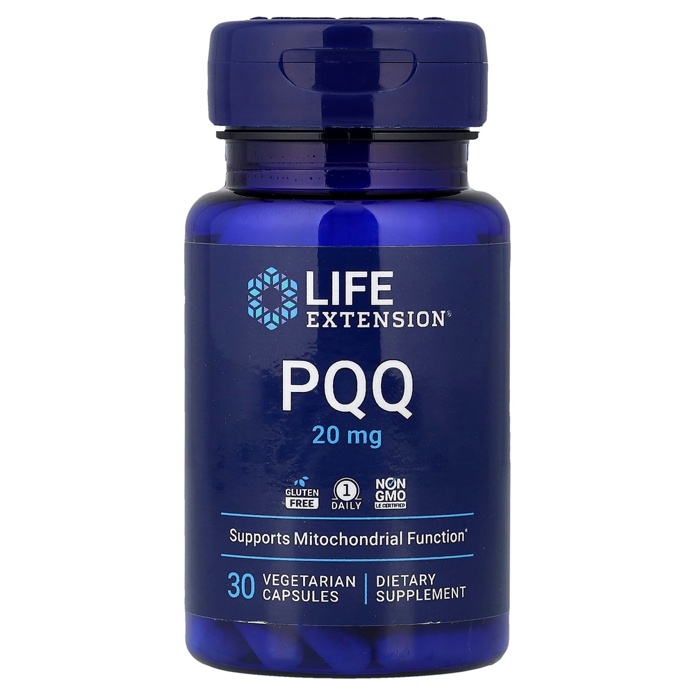 Life Extension, PQQ в капсулах, пирролохинолинхинон, 20 мг, 30 вегетарианских капсул