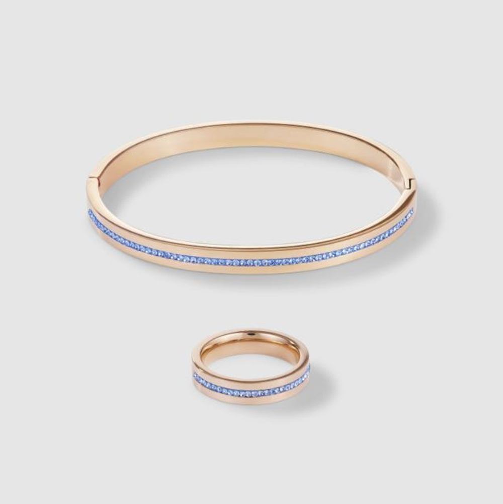 Кольцо Coeur de Lion Light Blue 0226/40-0720 56 цвет голубой, золотой
