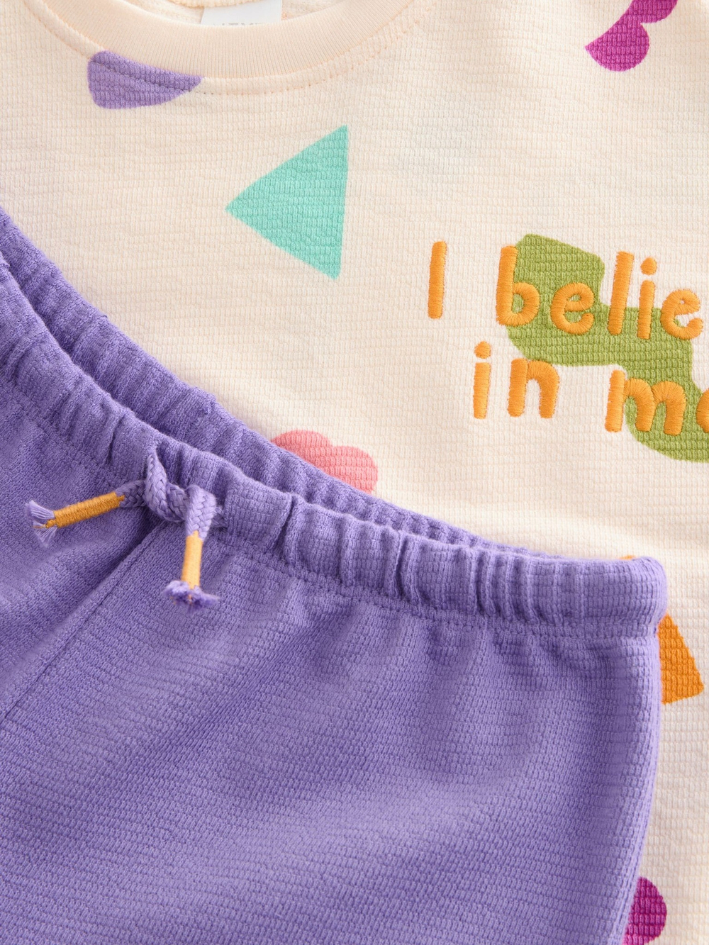 Толстовка и шорты в комплекте для девочки Next E55-505, Кремовый, Сиреневый