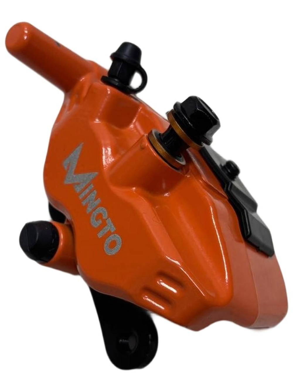 Суппорт тормозной калипер 2 поршня, 1 болт М10 оранжевый гидравлический для электровелосипеда