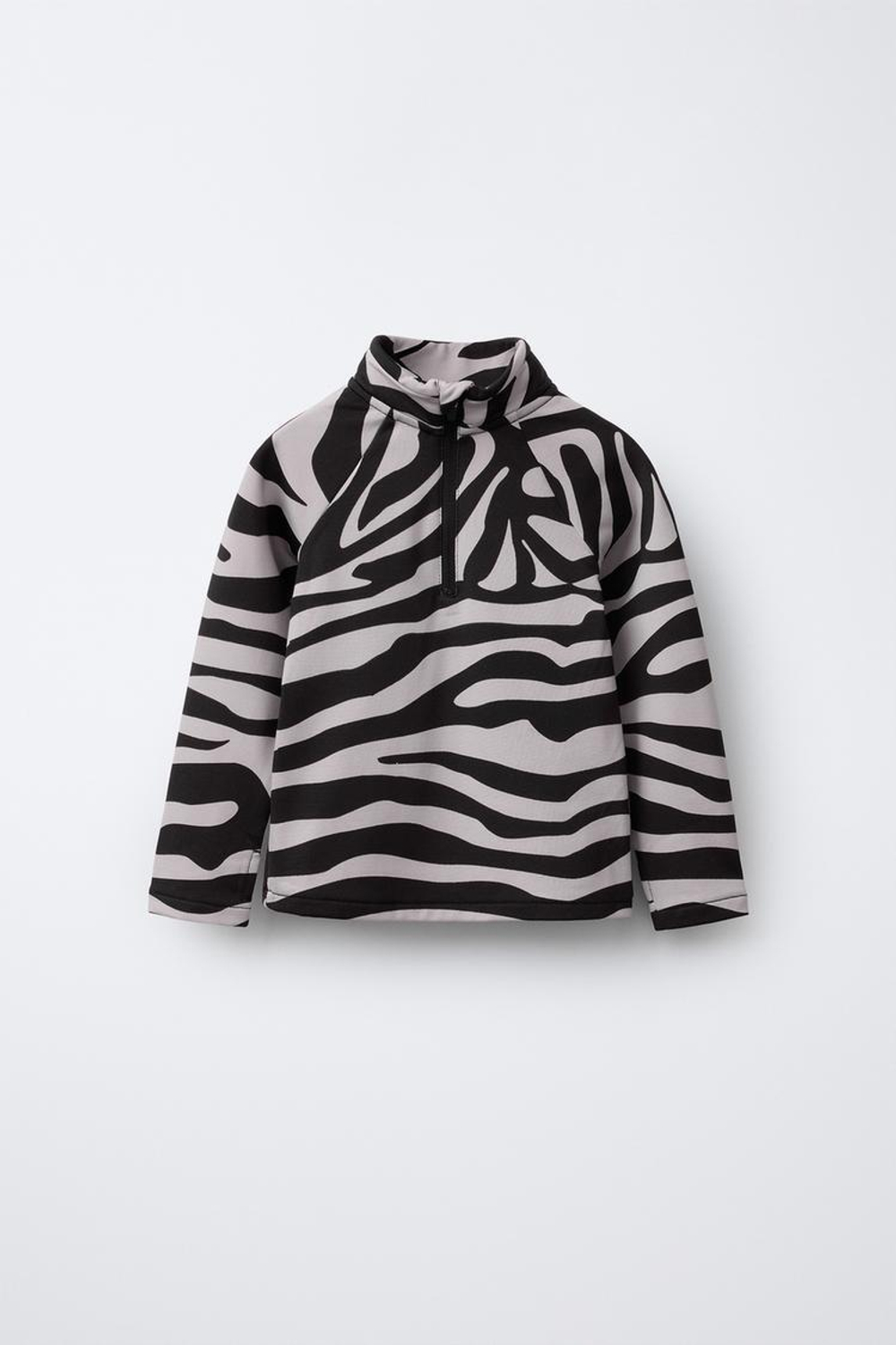 ZARA ДЫШАЩАЯ ФУТБОЛКА С ПРИНТОМ «ЗЕБРА», ЧЕРНЫЙ/ЭКРЮ