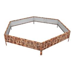 Клумба многоугольная оцинкованная с ножками 1 ярус Кирпич