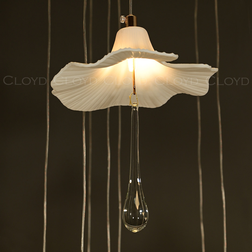 Люстра Cloyd SHANGRILA C33 / выс. 250 см - керамика - золото (арт.11335)