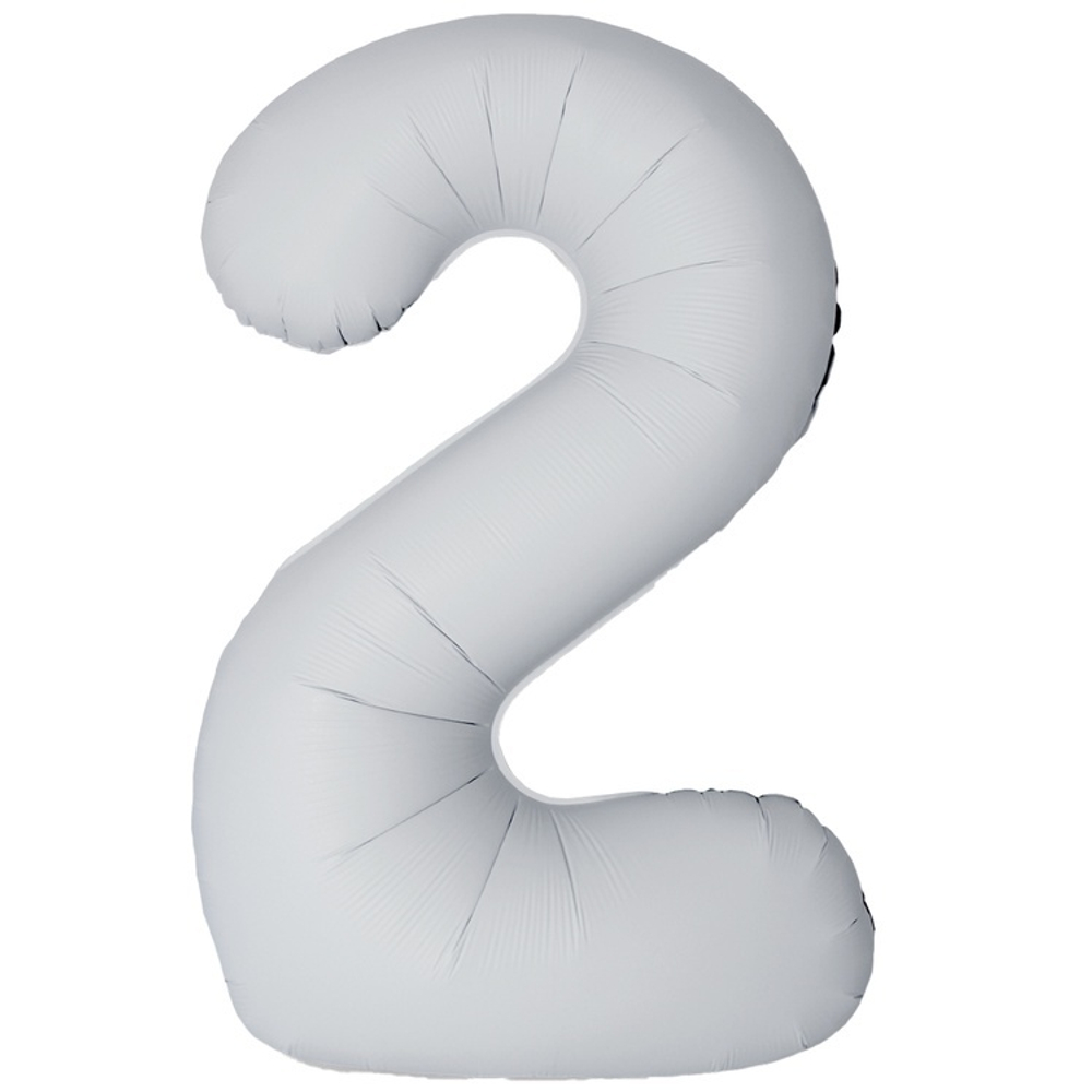 Цифры 102 см "Белые сатиновые" слим (slim)