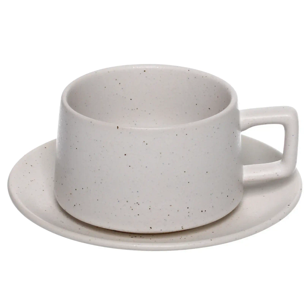 Чайная пара керамическая 250мл «Perfetto», белая