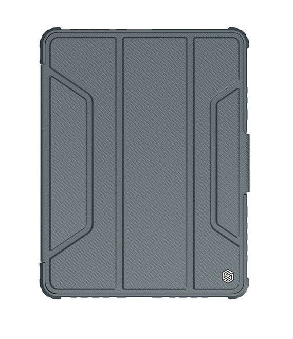 Чехол книжка серого цвета от Nillkin для iPad Air 11 2024-, 10.9 с 2020-, Air 4, Air 5, Pro 11 2020-, серия Bumper Pro, с защитной шторкой для камеры