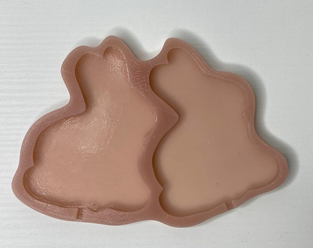 Форма силиконовая для леденцов "Кролики 2в1" КК37