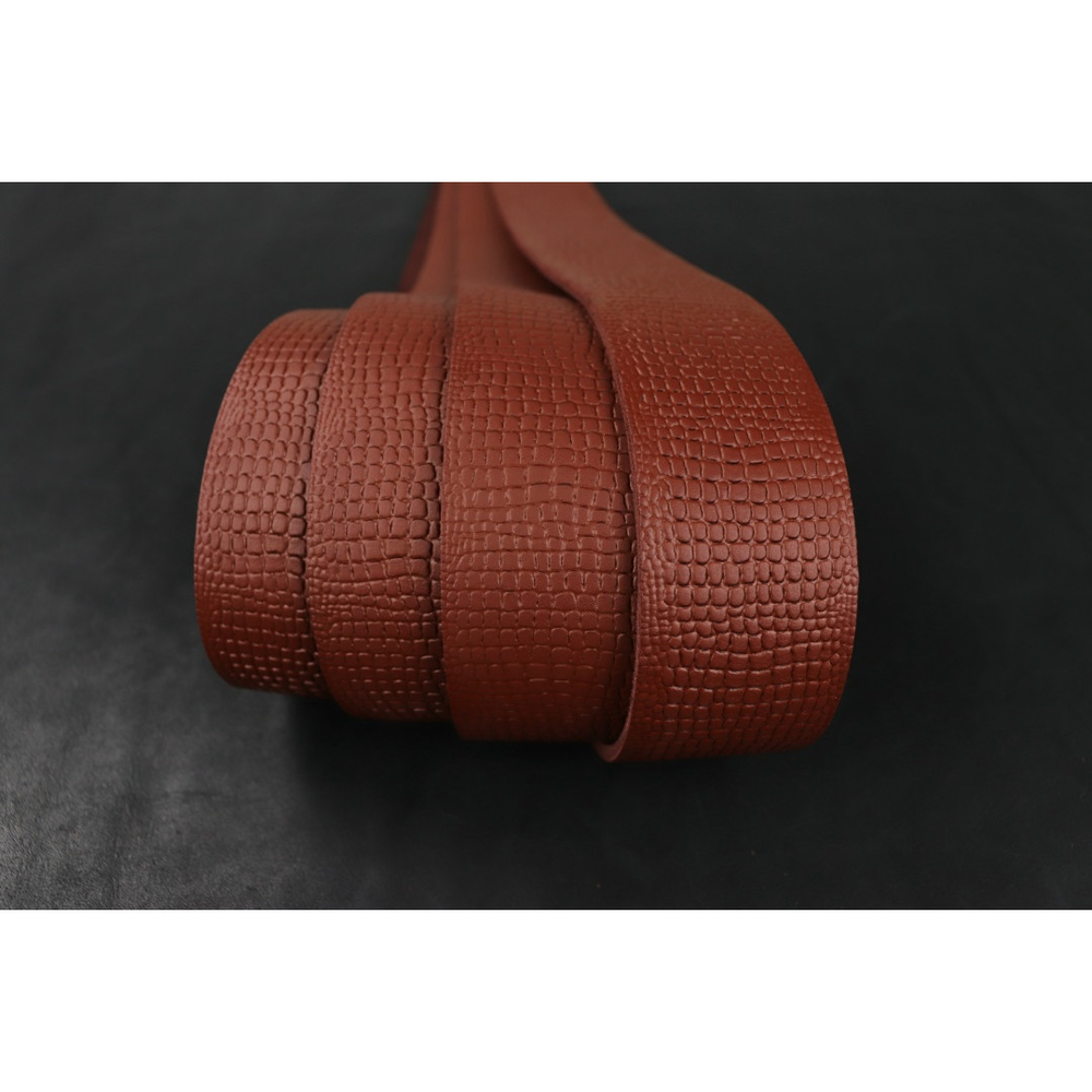 Ременная заготовка Красно-коричневая с лицевой отделкой + плита Геккон