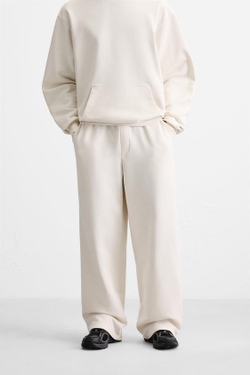ZARA ДЖОГГЕРЫ WIDE-FIT, ЖЕЛТОВАТО-БЕЛЫЙ
