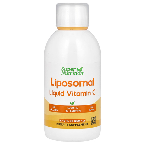 Super Nutrition, липосомальный витамин C в жидкой форме, без добавок, 1000 мг, 250 мл (8,45 жидк. унции)