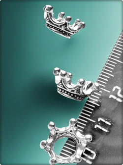 Бусины "Корона" для бороды, дредов, косичек серебристые.