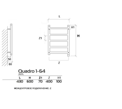 Полотенцесушитель водяной Quadro-1 60x40 см
