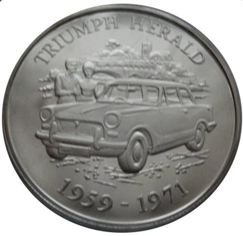 5 фунтов 2009 год. Олдерни. Триумф Геральд. Классические британские автомобили. Серебро