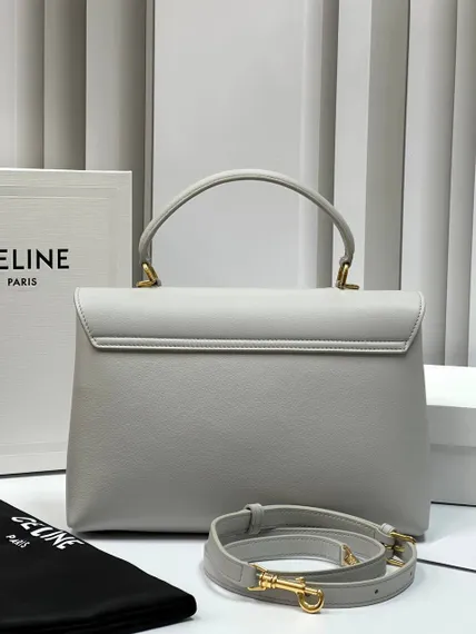 Сумки CELINE MEDIUM NINO из блестящей телячьей кожи белый