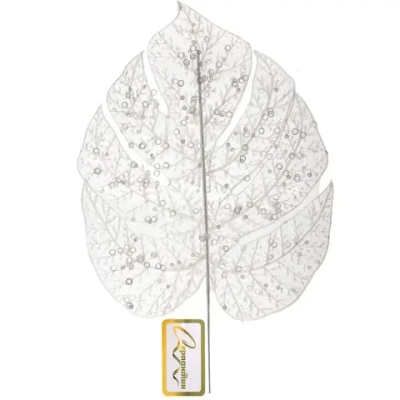 Ветка декоративная «Сказочный папоротник» 40 см, Белый