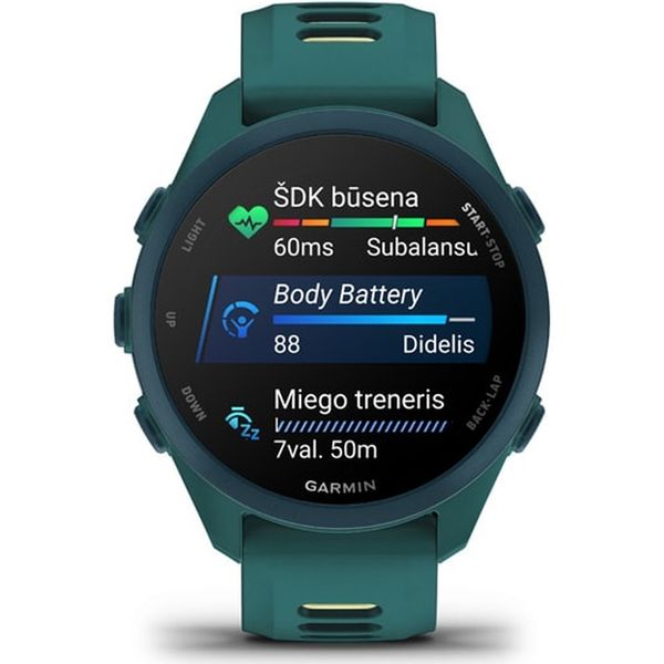 Умные часы Garmin Forerunner 170 Music, Бирюзовый | Teal Green/Citron (010-03920-12 | 010-03920-54)