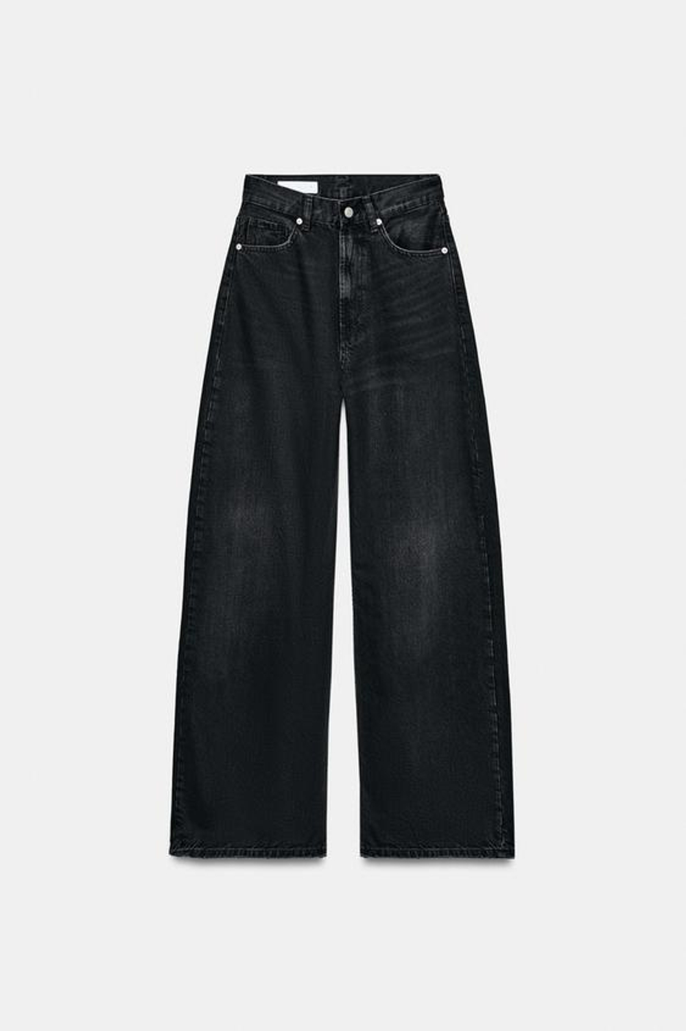 ZARA ДЖИНСЫ TRF EXTRA WIDE-LEG С ВЫСОКОЙ ПОСАДКОЙ, ЧЕРНЫЙ