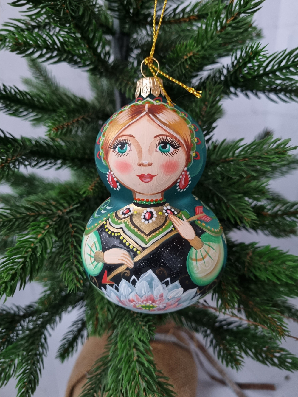 Матрешка стеклянная "Лягушка Царевна"